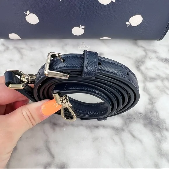 Kate Spade Staci Orchard Toss Apple Small Satchel Crossbody - Picture 9 of 11